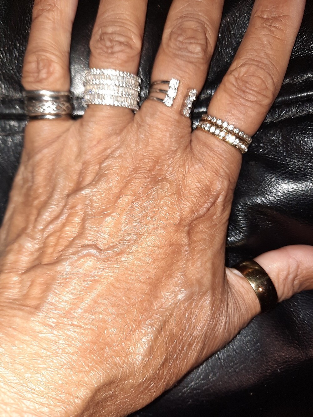 Massively Wide Baguettes Full Eternity Band Ring Solid sterling silver CZ Size 6